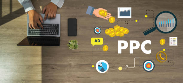 PPC - Pay Per Click concept Businessman working concept,  social network, SEO